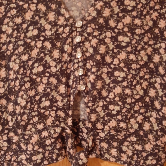 American Eagle Outfitters Women's Boho Floral Blouse Size Large - Picture 8 of 12